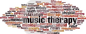 Music therapy word cloud
