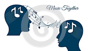 Music together, sharing music, music brains, music lover