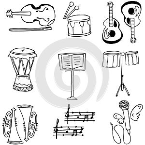 Music tool doodles set