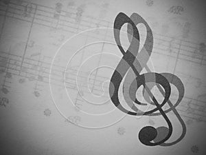 Music and treble clef