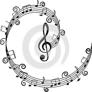 Music. Treble clef and notes for your design.