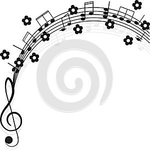 Music. Treble clef and notes for your design.