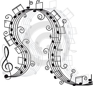 Music. Treble clef and notes for your design.
