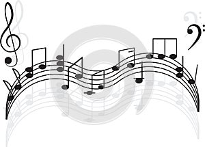 Music. Treble clef and notes for your design