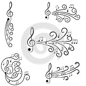 Music. Treble clef and notes for your design.