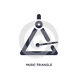 music triangle icon on white background. Simple element illustration from music concept