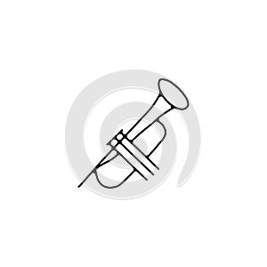 Music trumpet line icon. trumpet linear outline icon