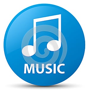 Music (tune icon) cyan blue round button