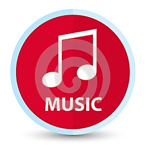 Music (tune icon) flat prime red round button