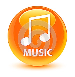 Music (tune icon) glassy orange round button