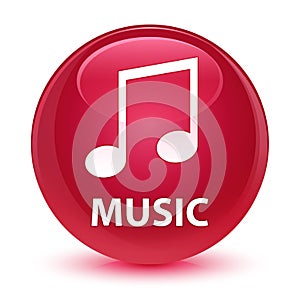 Music (tune icon) glassy pink round button