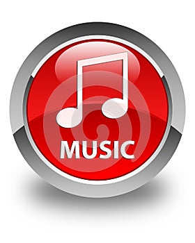 Music (tune icon) glossy red round button