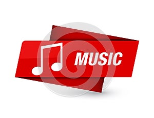 Music (tune icon) premium red tag sign