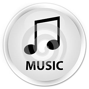 Music (tune icon) premium white round button