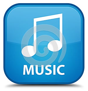 Music (tune icon) special cyan blue square button