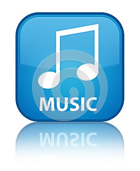 Music (tune icon) special cyan blue square button