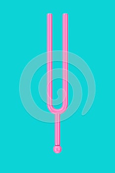 Music Tuning Fork in Duotone Style. 3d Rendering