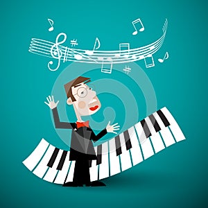 Music Vector Design with Abstract Piano Keyboards