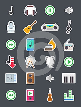 Music vector icons set