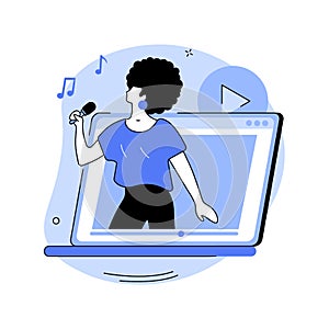 Music video abstract concept vector illustration.
