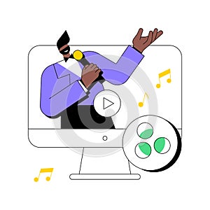 Music video abstract concept vector illustration.