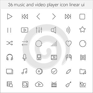 Music and video player icon linear ui