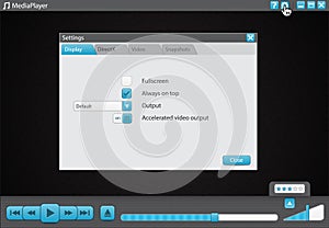 Music and video player interface