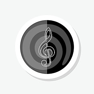 Music violin clef sign. G-clef. Treble clef sticker