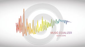 Music wave logo. Color pulse audio player