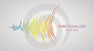 Music wave logo. Color pulse audio player