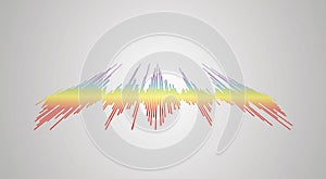 Music wave logo. Color pulse audio player