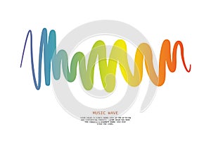 Music wave player logo. Colorful equalizer element