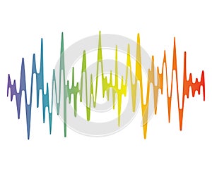 Music wave player logo. Colorful equalizer element. Isolated design symbol. Jpeg illustration