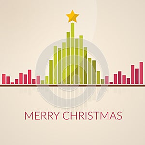 Music waveform as christmas tree.