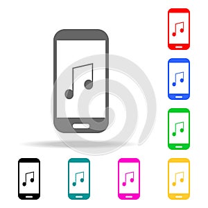 music on your smartphone icons. Elements of human web colored icons. Premium quality graphic design icon. Simple icon for websites