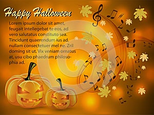 Musical abstract background for Halloween