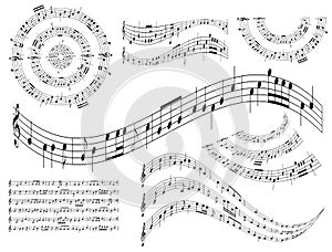 Musical abstract vector design elements - set