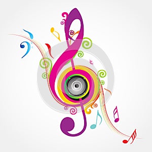 Musical Background with fly clefs
