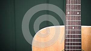 Musical background image of acoustic guitar