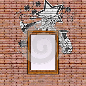 Musical background wall jazz frame