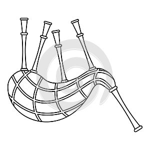 Musical bagpipes icon, outline style