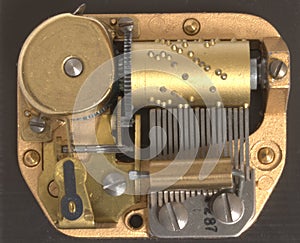 Musical box inside mechanism