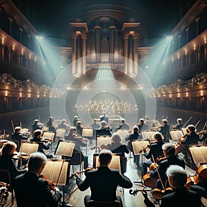 Musical Brilliance: Orchestra Playing Live Concert