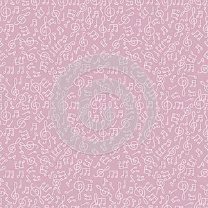 Musical cartoon seamless pattern