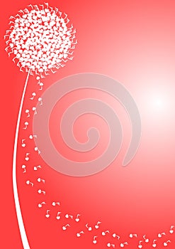 Musical Dandelion Valentines Day Card