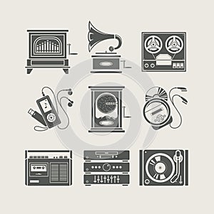 Musical device set of icon