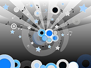 Musical discs and stars photo