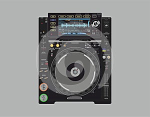 Musical DJ CD-player. Nightlife theme.