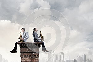 Musical duet. Concept image