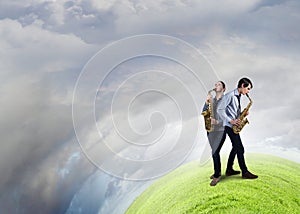 Musical duet. Concept image
